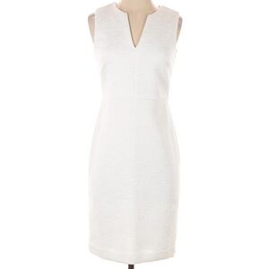 Ann Taylor V Neck White Cocktail Dress - 0P